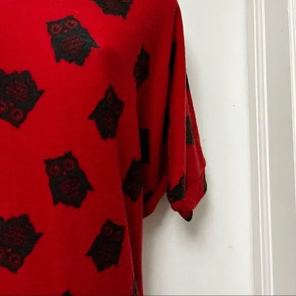 OWL SWEATER SHORT SLEEVE TOP! Size M BNWT - Picture 4 of 9
